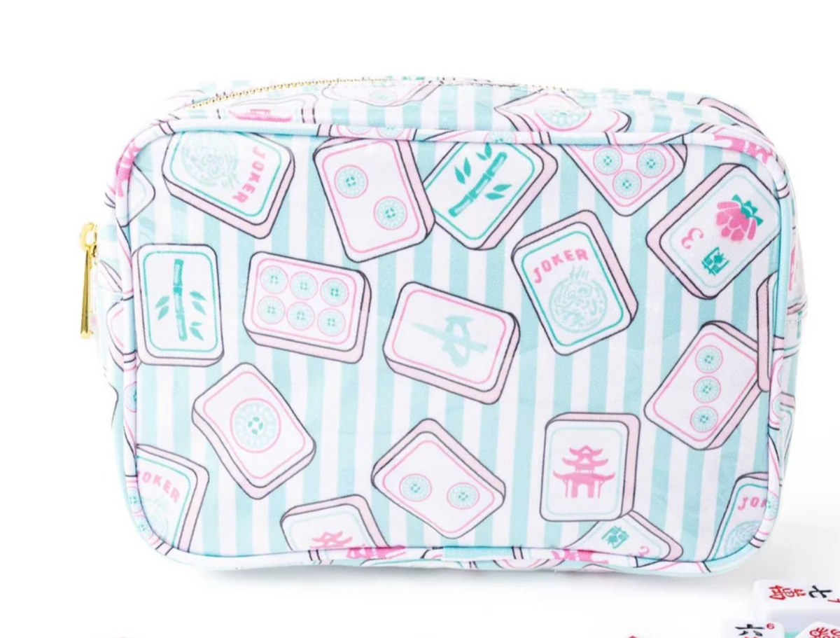 8 Oak Lane Clear Coated Travel Cosmetic Case - Mahjong Stripe