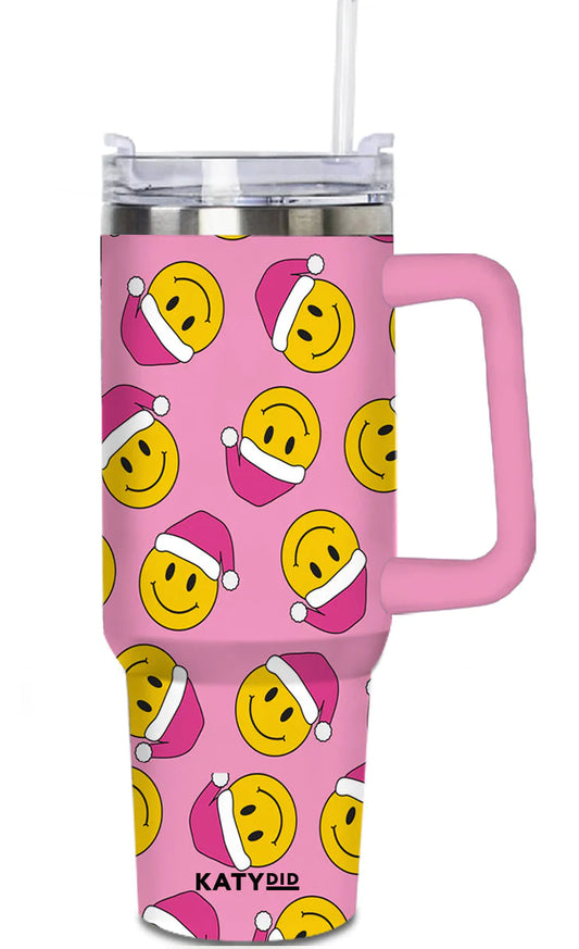 Katydid Smiley Santa Tumbler