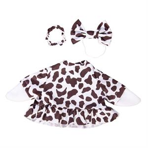 Evergreen Porch Goose Cow Print Gown Outfit