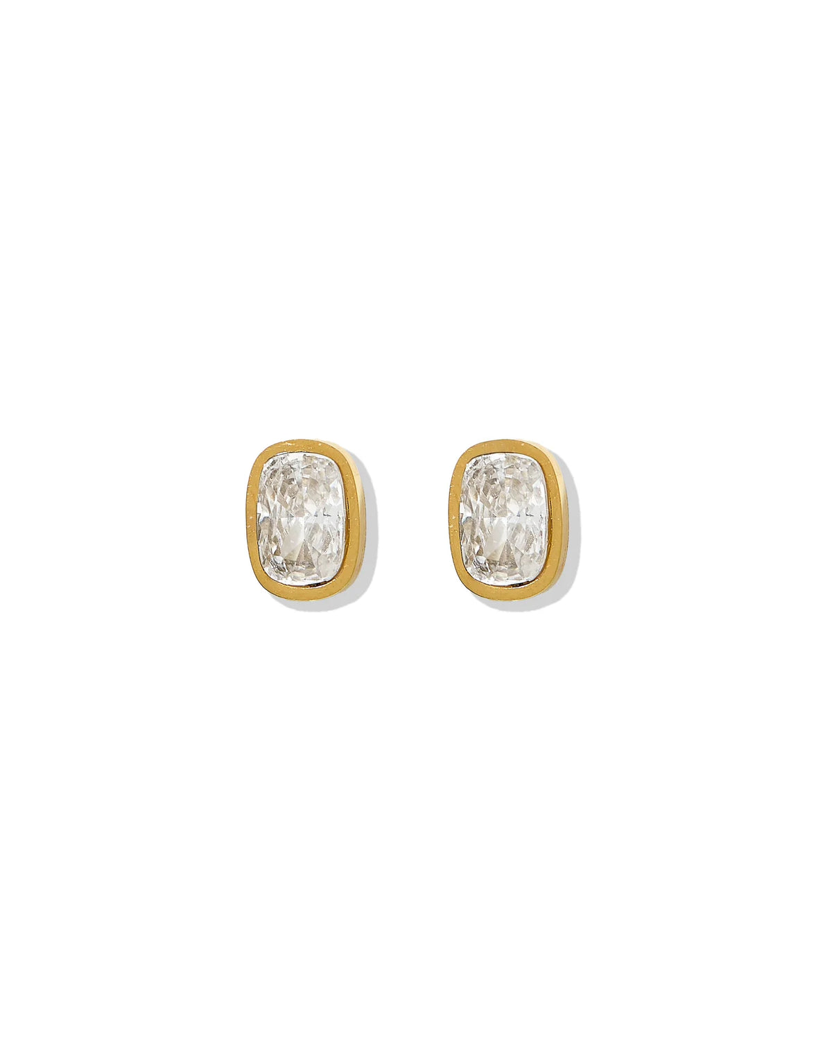Linny Co Kay Clear Gold Screw Back Stud Earrings