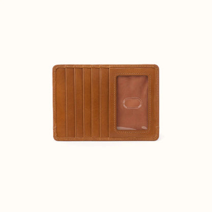 HOBO Euro Slide Card Case Truffle Polished Leather