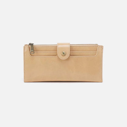 HOBO Dunn Continental Wallet in Desert Sand Polished Leather
