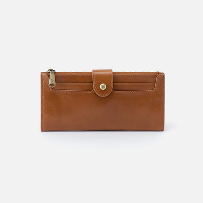 HOBO Dunn Continental Wallet in Polished Truffle Leather