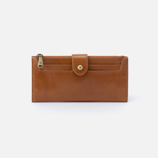 HOBO Dunn Continental Wallet in Polished Truffle Leather