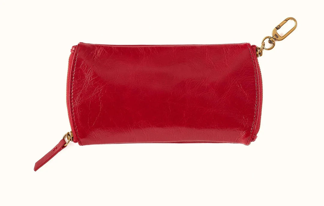 HOBO Spark Double Eyeglass Case Polished True Red Leather