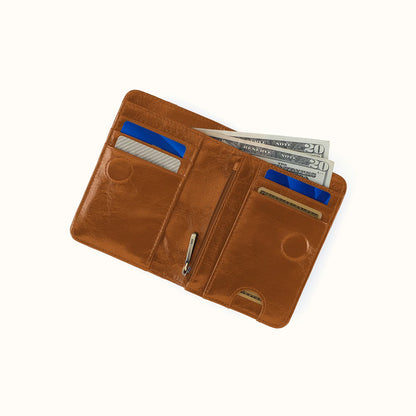 HOBO Jill Bifold Wallet Truffle Polished Leather