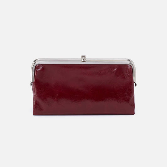 HOBO Lauren Clutch Wallet in Polished Saddleberry Leather