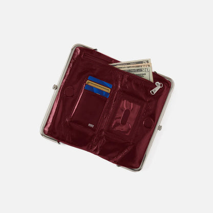 HOBO Lauren Clutch Wallet in Polished Saddleberry Leather