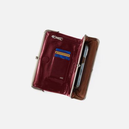 HOBO Lauren Clutch Wallet in Polished Saddleberry Leather
