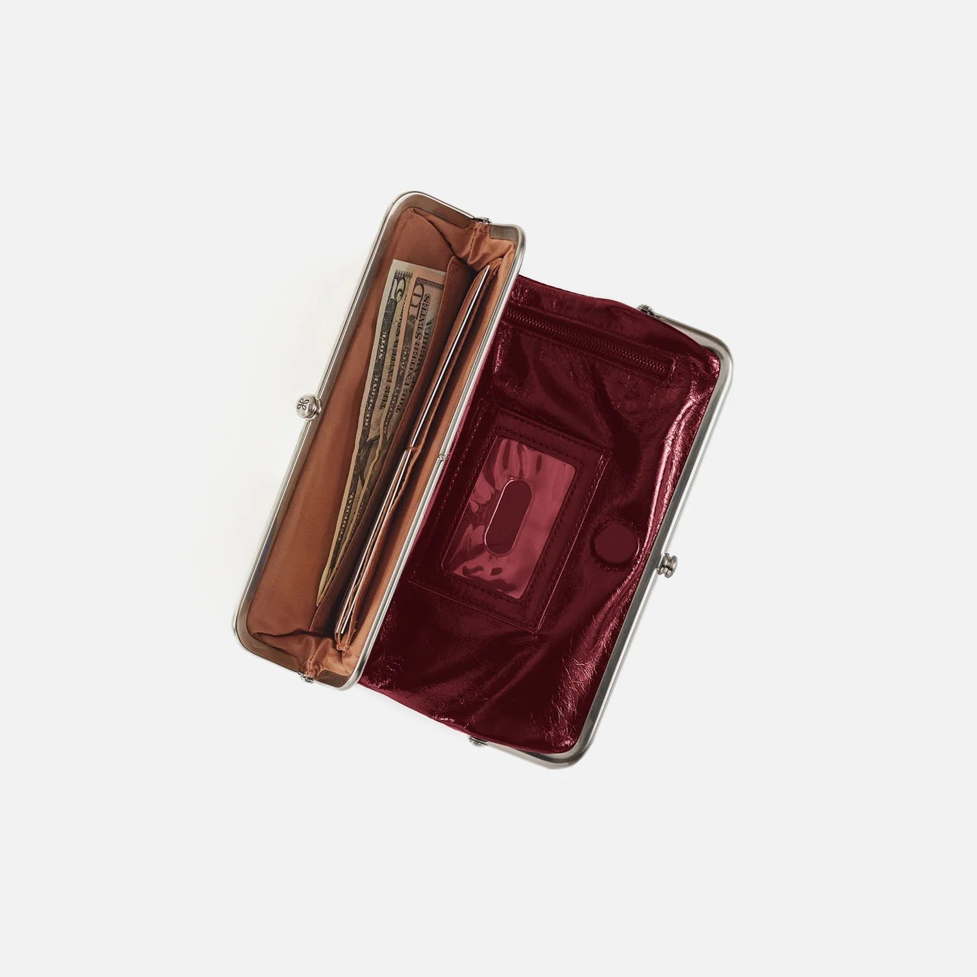 HOBO Lauren Clutch Wallet in Polished Saddleberry Leather