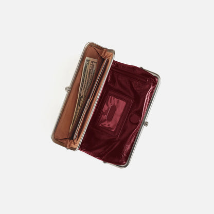 HOBO Lauren Clutch Wallet in Polished Saddleberry Leather
