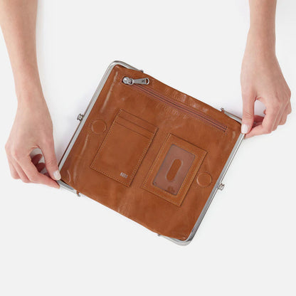HOBO Lauren Clutch Wallet in Polished Truffle Leather