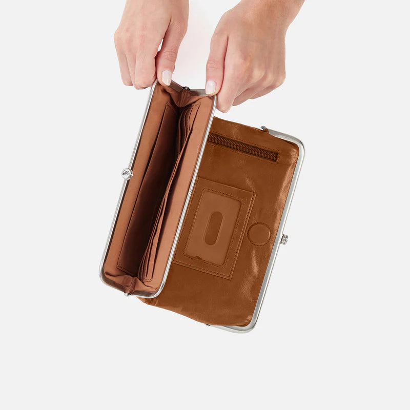 HOBO Lauren Clutch Wallet in Polished Truffle Leather