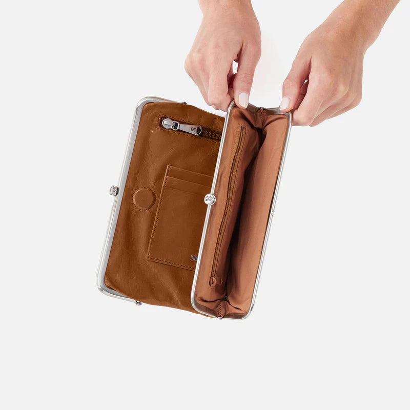 HOBO Lauren Clutch Wallet in Polished Truffle Leather