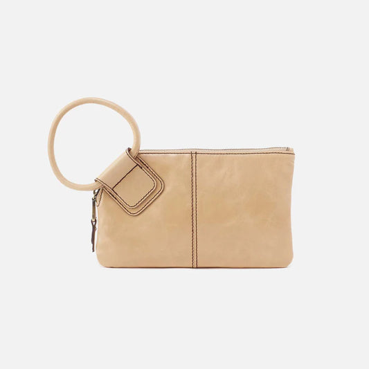 HOBO Sable Wristlet in Desert Sand Polished Leather