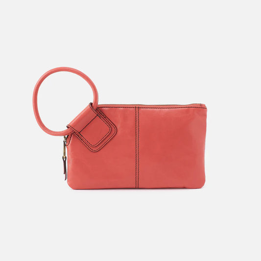 HOBO Sable Wristlet Pink Mirage Polished Leather