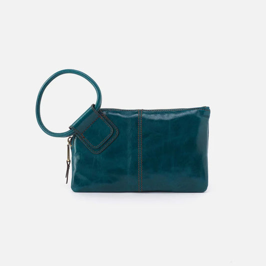 HOBO Sable Wristlet in Wild Bluegrass Polished Leather