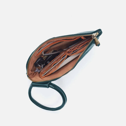 HOBO Sable Wristlet in Wild Bluegrass Polished Leather