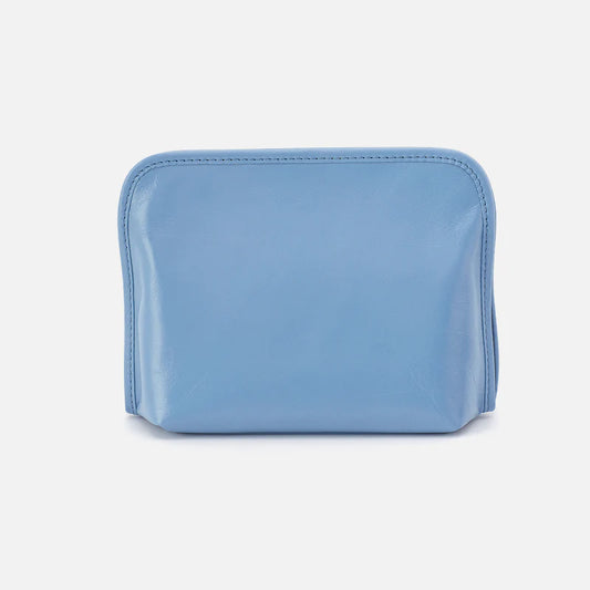 HOBO Beauty Cosmetic Pouch Faded Denim Polished Leather