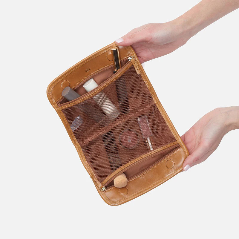 HOBO Beauty Cosmetic Pouch Natural Polished Leather