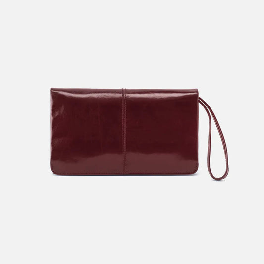 HOBO Evolve Wristlet in Polished Saddleberry Leather