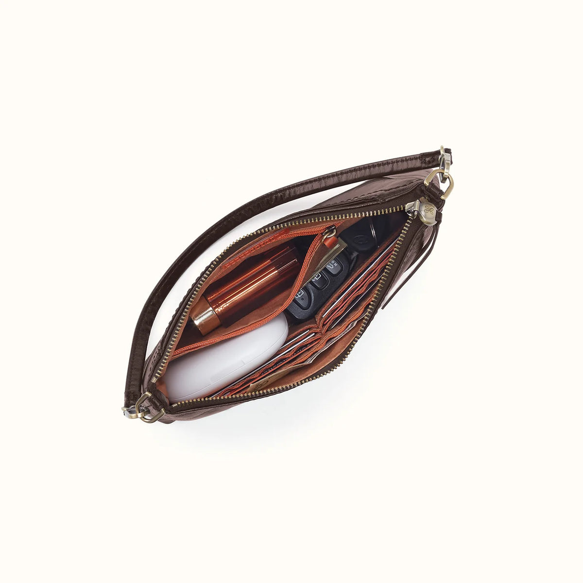HOBO Darcy Crossbody in Polished Black Leather