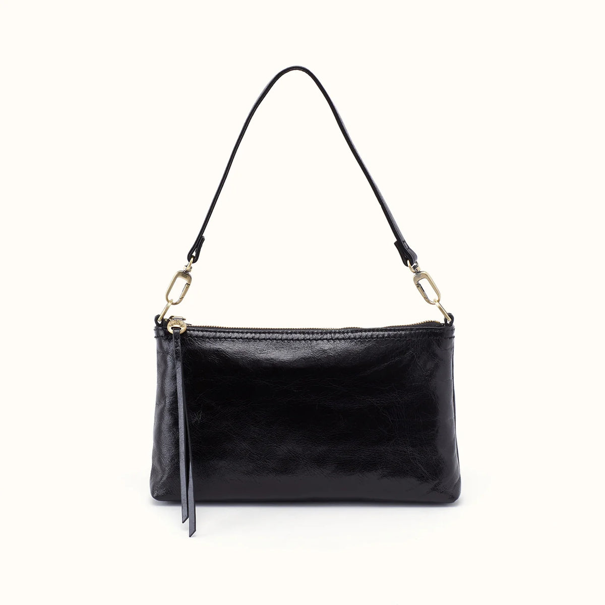 HOBO Darcy Crossbody in Polished Black Leather