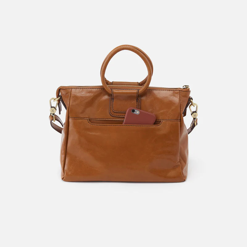 HOBO Sheila Medium Satchel in Polished Truffle Leather