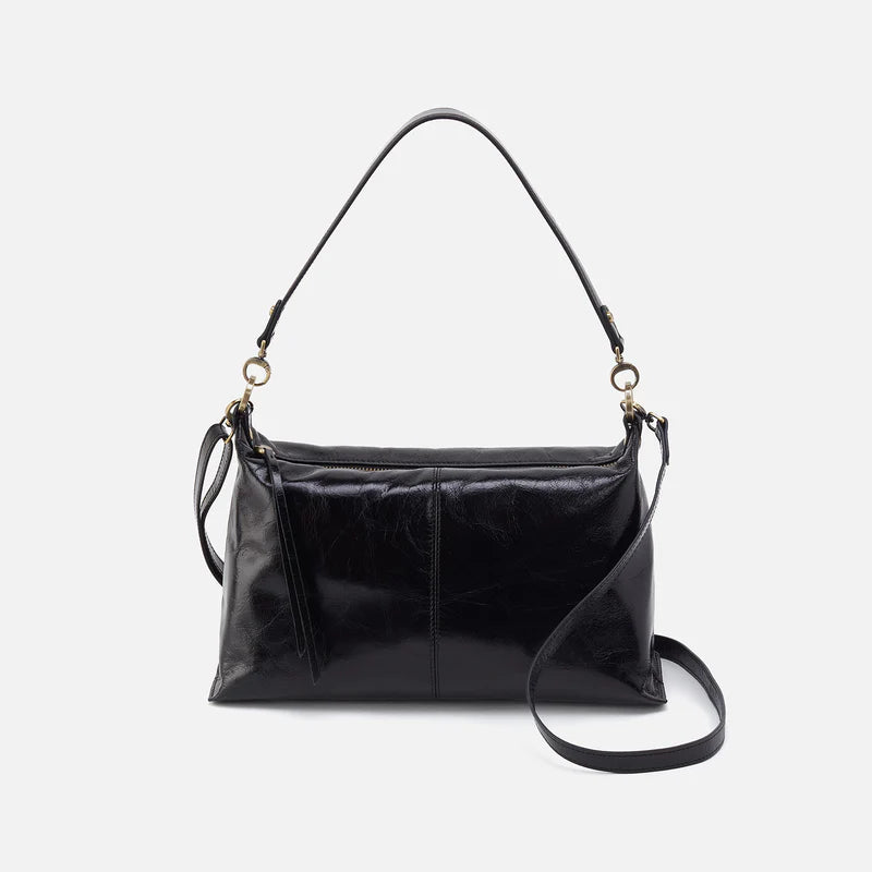HOBO Avon Shoulder Bag in Polished Leather Black