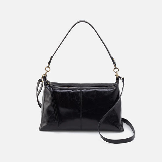 HOBO Avon Shoulder Bag in Polished Leather Black