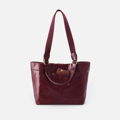 HOBO Romy Medium Tote in Polished Saddleberry Leather