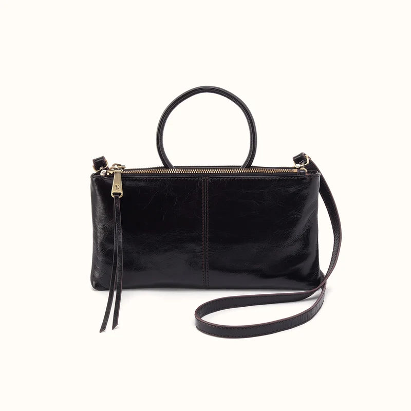 HOBO Sable Crossbody Black Polished Leather
