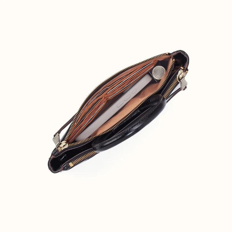 HOBO Sable Crossbody Black Polished Leather