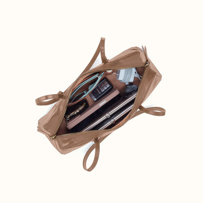 HOBO Scottie Satchel Woodsmoke Polished Leather