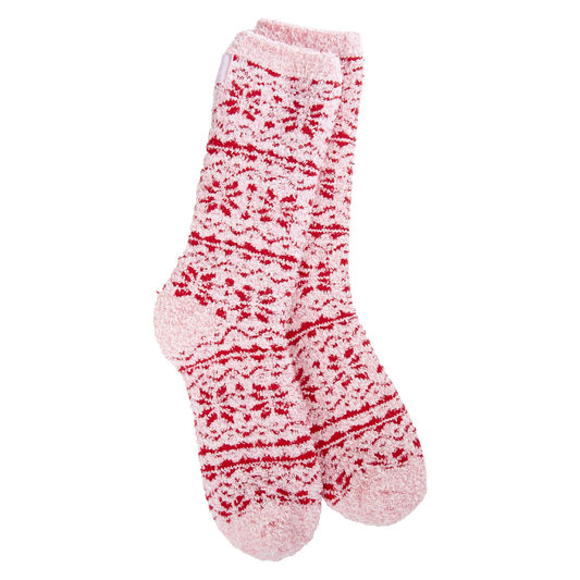 World's Softest Socks Cozy Collection Fair Isle Pink