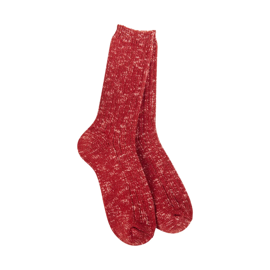 World's Softest Socks Weekend Cotton Slub Marled Crew Socks
