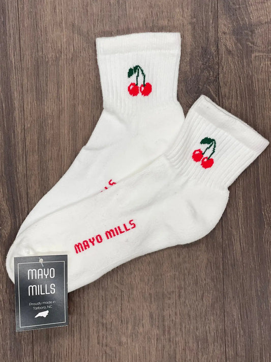Mayo Mills Cherries Quarter Crew Socks