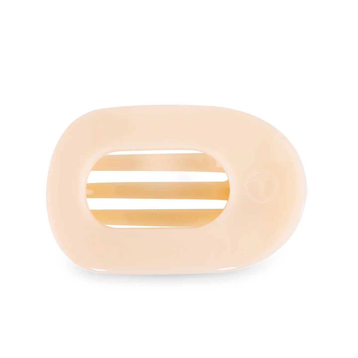 TELETIES Large Flat Round Clip - Almond Beige