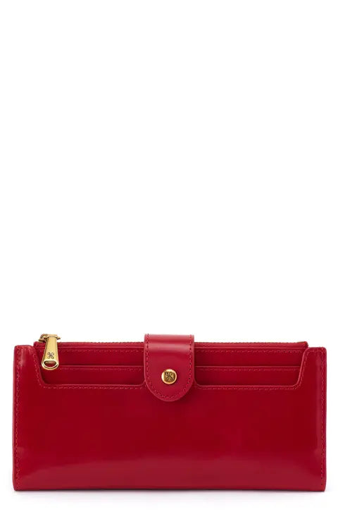 HOBO Dunn Continental Wallet in Polished True Red
