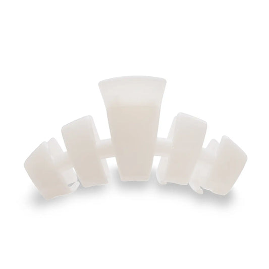 TELETIES Small Classic Hair Clip - Coconut White