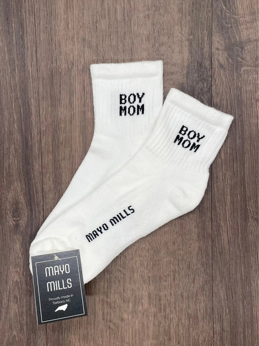 Mayo Mills Boy Mom Quarter Crew Socks