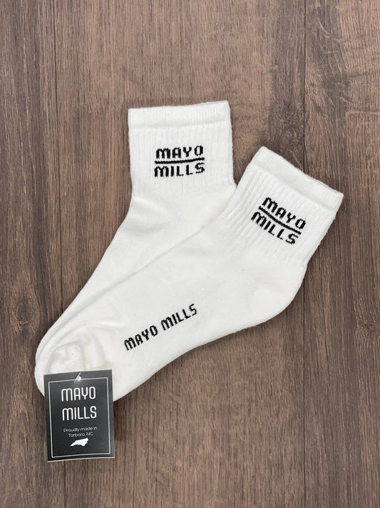 Mayo Mills Logo Quarter Crew Socks