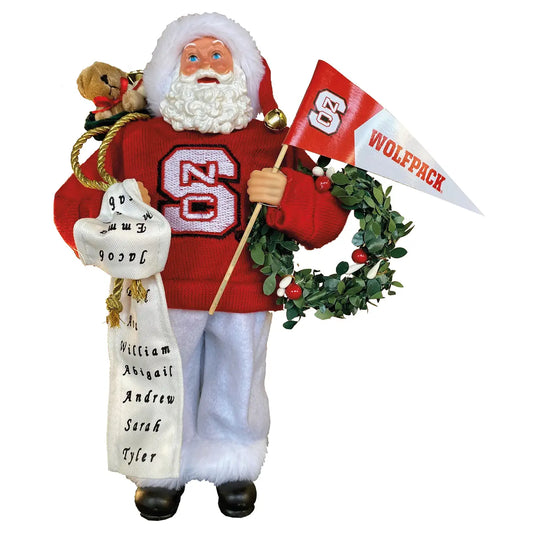 Santa's Workshop 12" NC State University Proud Santa