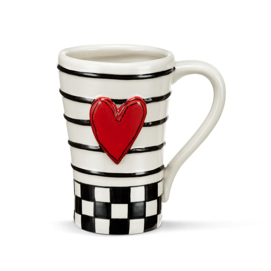 Demdaco - Checker Red Heart Mug