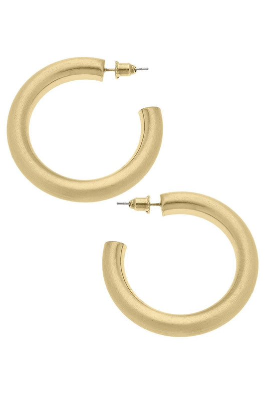 CANVAS Arabella Hoop Earrings in Gold Satin