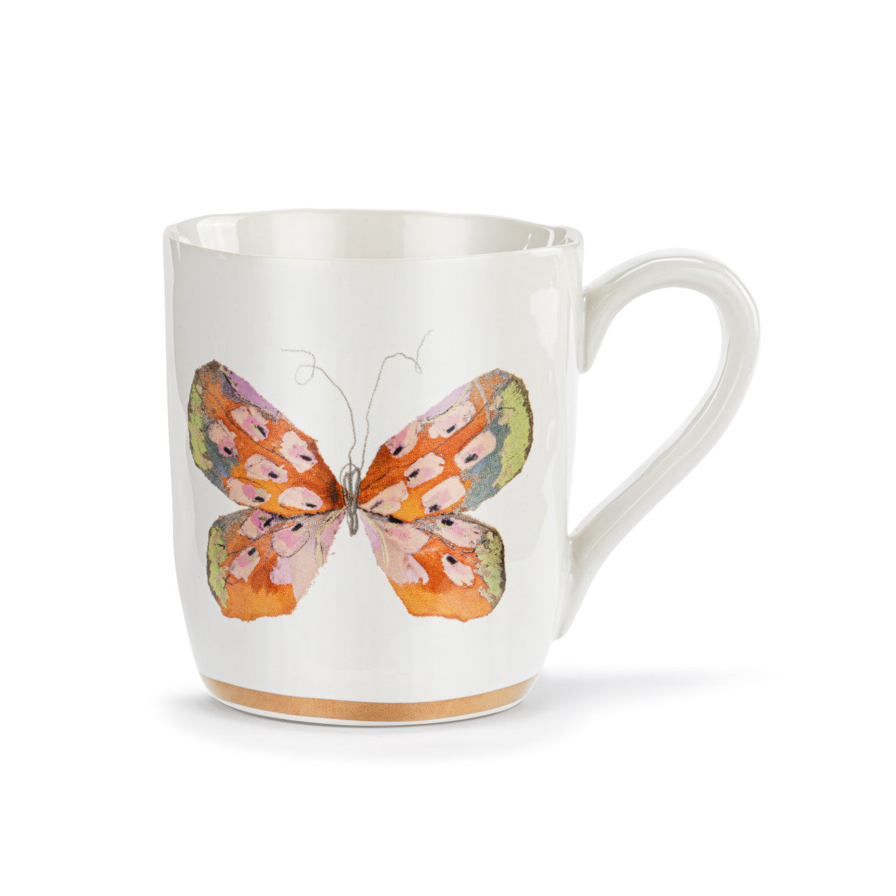 Demdaco Orange Multi Butterfly Mug