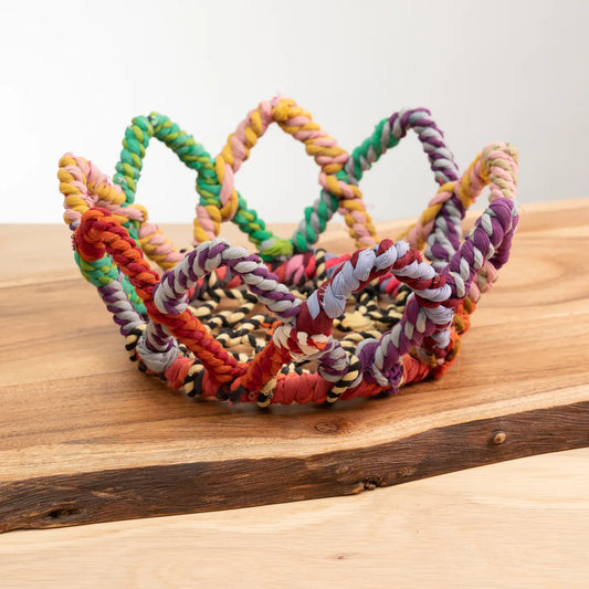 India Handicrafts Colorful Jute Flower Crown Baskets
