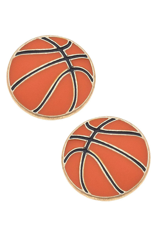 CANVAS Basketball Enamel Stud Earrings