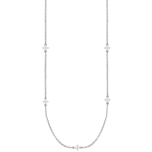Natalie Wood Designs Believer Cross Station Necklace Silver