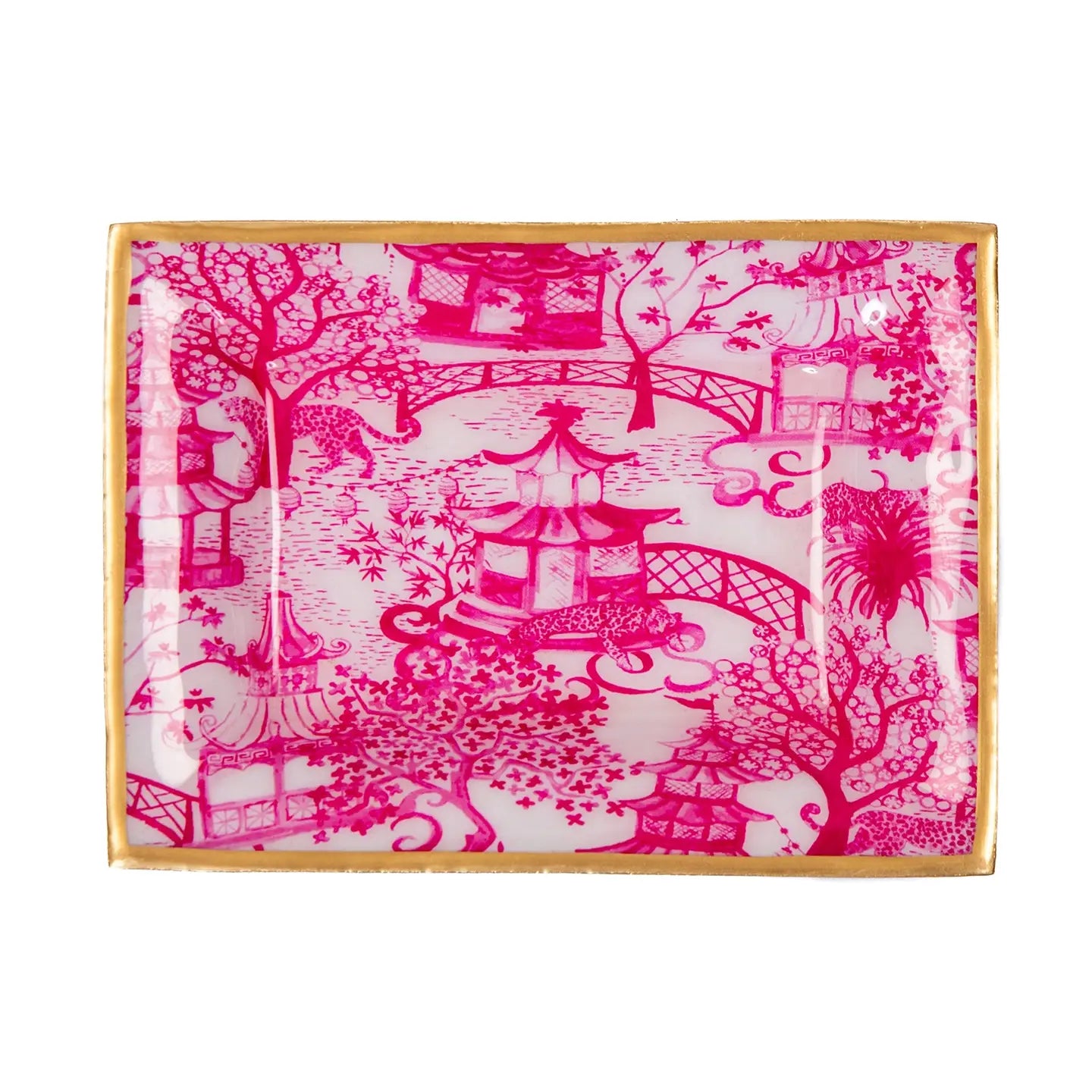 Jaye's Studio Garden Party Enameled Landry Tray - White & Pink - gg's art frames gifts